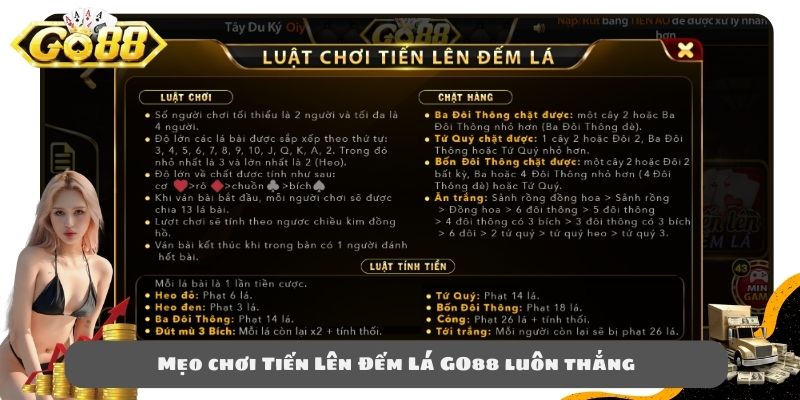 Mẹo chơi Tiến Lên Đếm Lá GO88 luôn thắng