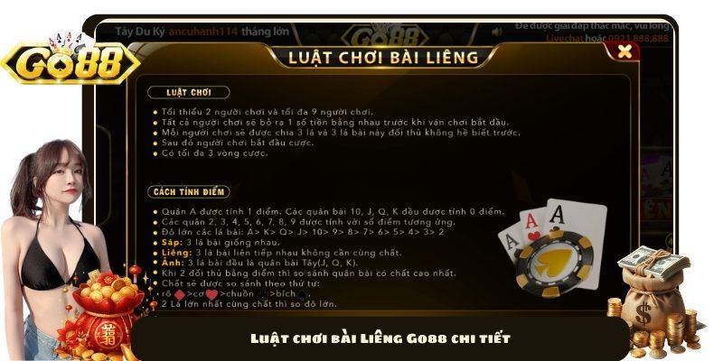 Luật chơi bài Liêng Go88 chi tiết